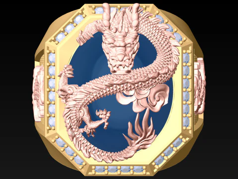 Dragon Ring - Mens Ring - N812335 3D Print Model
