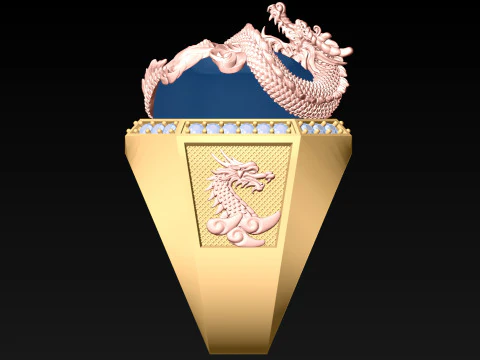 Dragon Ring - Mens Ring - N812335 3D Print Model