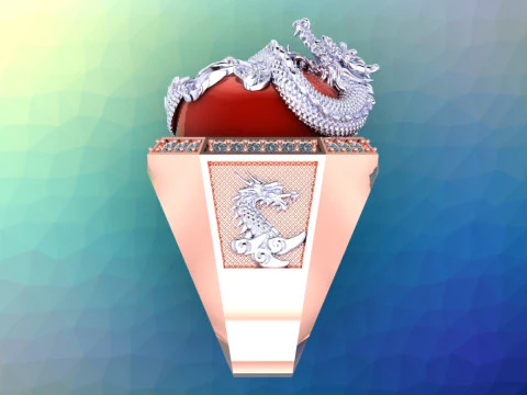 Dragon Ring - Mens Ring - N812335 3D Print Model