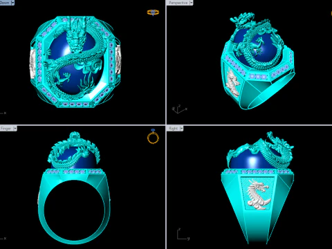 Dragon Ring - Mens Ring - N812335 3D Print Model