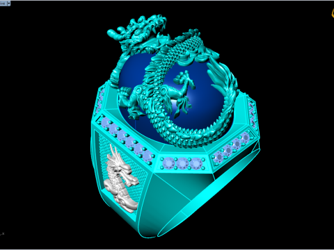 Dragon Ring - Mens Ring - N812335 3D Baskı Modeli