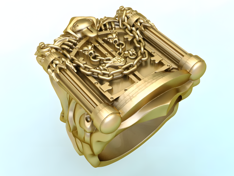 Gatekeeper Ring - Temple rings - Dark ring - N816854 Modelo de impresión 3D