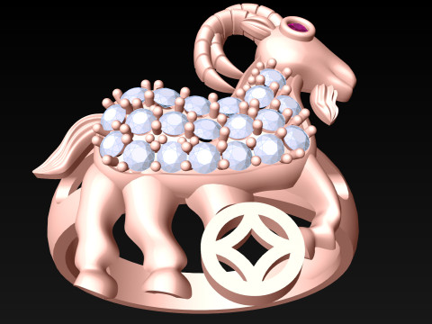 Goat Ring - N812354 3D Принт Модель