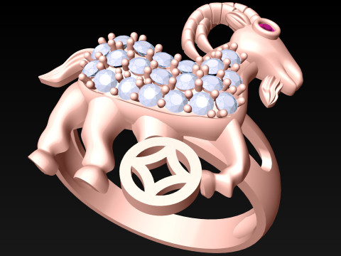 Goat Ring - N812354 3D Принт Модель