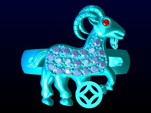 Goat Ring - N812354 3D Принт Модель