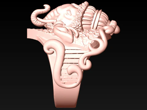 Elephant Ring - Mens Ring - N812401 3D Print Model