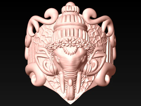 Elephant Ring - Mens Ring - N812401 3D Print Model
