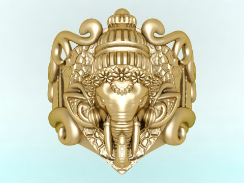Elephant Ring - Mens Ring - N812401 3D Принт Модель
