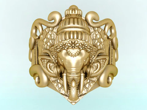 Elephant Ring - Mens Ring - N812401 3D Print Model