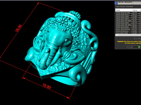 Elephant Ring - Mens Ring - N812401 3D Print Model