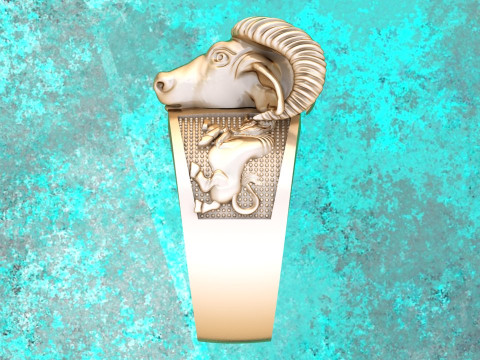 Pierścionek męski Buffalo - Pierścionek męski Gaur - Pierścionek męski Cow - N812813 Model do druku 3D