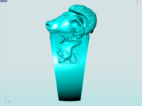 Pierścionek męski Buffalo - Pierścionek męski Gaur - Pierścionek męski Cow - N812813 Model do druku 3D