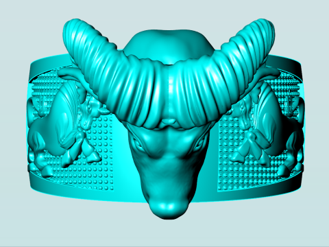 Pierścionek męski Buffalo - Pierścionek męski Gaur - Pierścionek męski Cow - N812813 Model do druku 3D