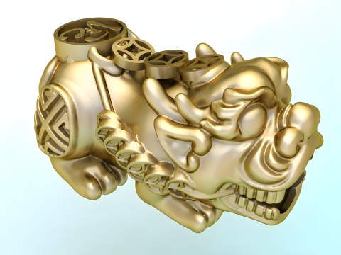 Pixiu Face Bracelet - Unicorn Bracelet - N816238 3D Принт Модель