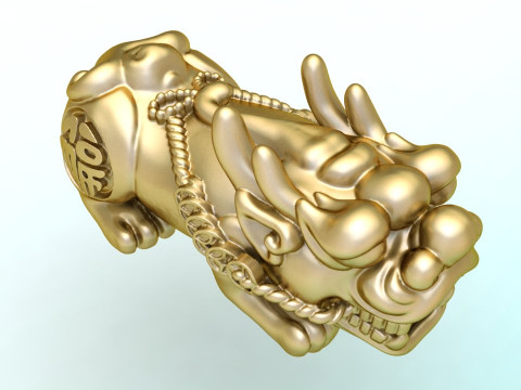 Pixiu Face Bracelet - Unicorn Bracelet - N816802 3Dプリントモデル