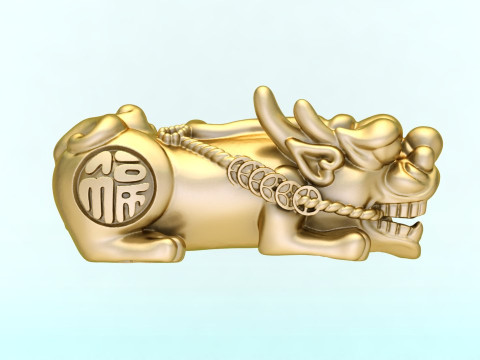Pixiu Face Bracelet - Unicorn Bracelet - N816802 3D 打印模型