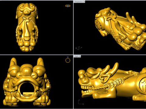 Pixiu Face Bracelet - Unicorn Bracelet - N816802 3D 打印模型
