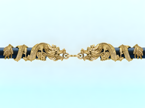 Dragon necklace - Dragon pendant - Wrap leather cord - N819007 Modello di stampa 3D