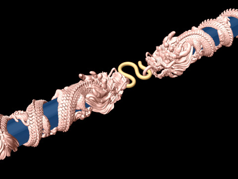 Dragon necklace - Dragon pendant - Wrap leather cord - N819007 Modello di stampa 3D