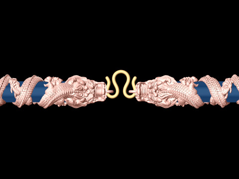 Dragon necklace - Dragon pendant - Wrap leather cord - N819007 Modello di stampa 3D