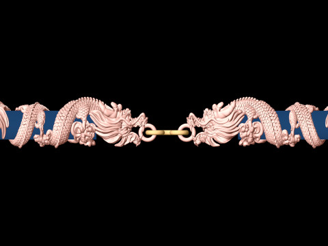 Dragon necklace - Dragon pendant - Wrap leather cord - N819007 Modello di stampa 3D