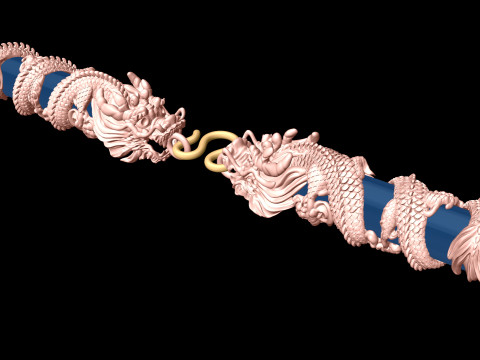 Dragon necklace - Dragon pendant - Wrap leather cord - N819007 Modello di stampa 3D