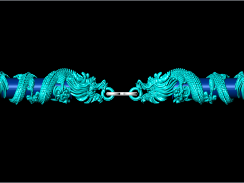 Dragon necklace - Dragon pendant - Wrap leather cord - N819007 Modello di stampa 3D