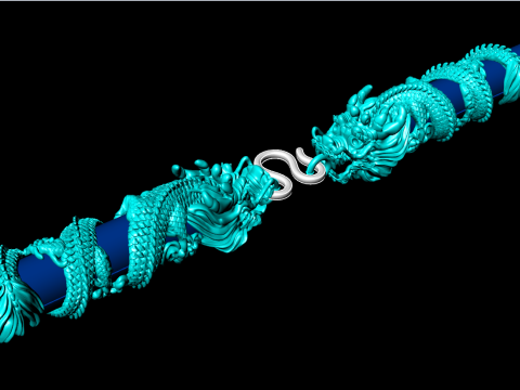 Dragon necklace - Dragon pendant - Wrap leather cord - N819007 Modello di stampa 3D