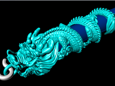 Dragon necklace - Dragon pendant - Wrap leather cord - N819007 Modello di stampa 3D