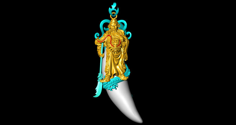 Guan Yu pendant - Dragon pendant - Tiger nails - Tiger fang - N820300 3D printmodel .c4d .max .obj .3ds .fbx .stl .blend
