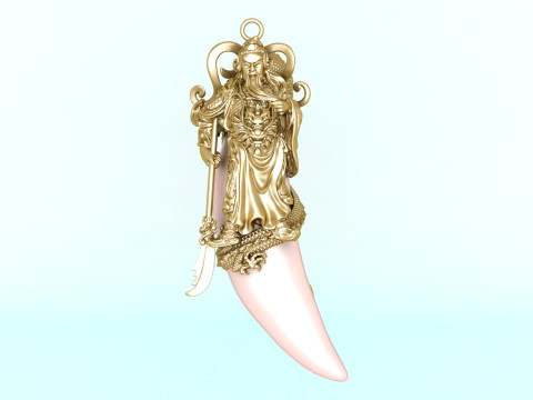Guan Yu pendant - Dragon pendant - Tiger nails - Tiger fang - N820300 3D printmodel