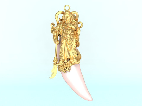 Guan Yu pendant - Dragon pendant - Tiger nails - Tiger fang - N820300 3D printmodel