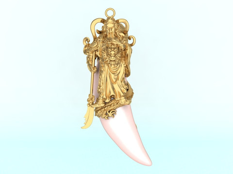 Guan Yu pendant - Dragon pendant - Tiger nails - Tiger fang - N820300 3D printmodel