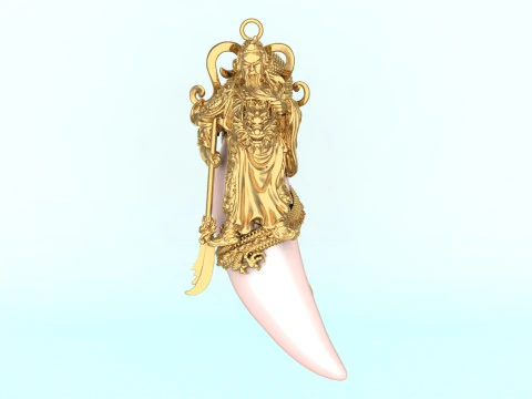Guan Yu pendant - Dragon pendant - Tiger nails - Tiger fang - N820300 3D Print Model