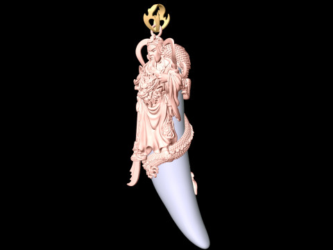 Guan Yu pendant - Dragon pendant - Tiger nails - Tiger fang - N820300 3D printmodel