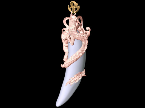 Guan Yu pendant - Dragon pendant - Tiger nails - Tiger fang - N820300 3D printmodel