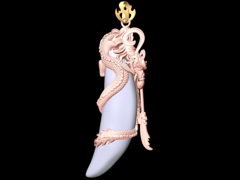 Guan Yu pendant - Dragon pendant - Tiger nails - Tiger fang - N820300 3D printmodel