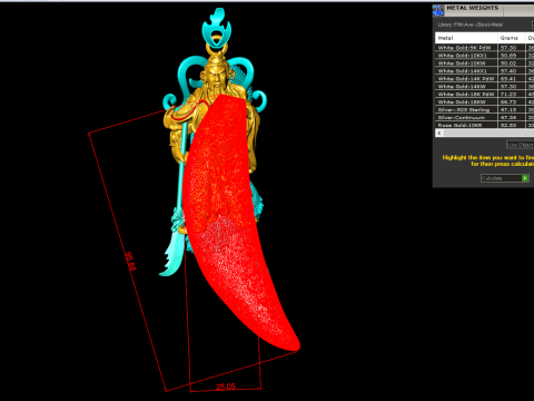 Guan Yu pendant - Dragon pendant - Tiger nails - Tiger fang - N820300 3D printmodel