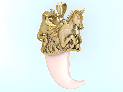 Horse pendant - Bears claw - Tiger nails - Tiger fang 3D Принт Модель