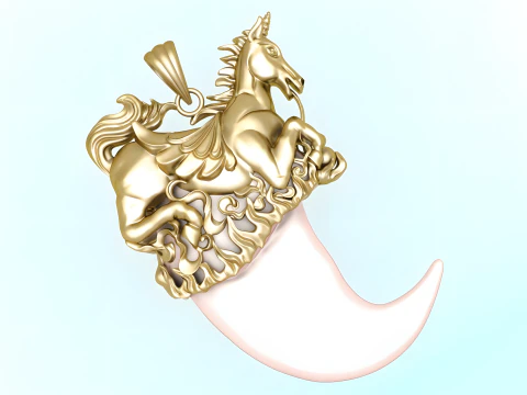 Horse pendant - Bears claw - Tiger nails - Tiger fang 3D Print Model