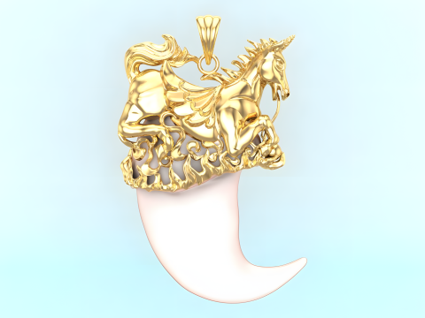 Horse pendant - Bears claw - Tiger nails - Tiger fang 3D Принт Модель