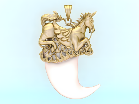 Horse pendant - Bears claw - Tiger nails - Tiger fang 3D Принт Модель