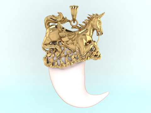 Horse pendant - Bears claw - Tiger nails - Tiger fang 3D Принт Модель