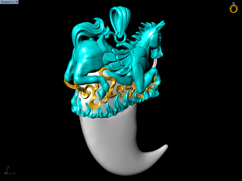 Horse pendant - Bears claw - Tiger nails - Tiger fang 3D Принт Модель