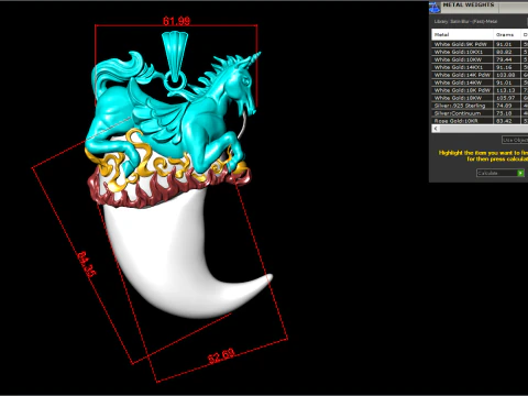 Horse pendant - Bears claw - Tiger nails - Tiger fang 3D Print Model
