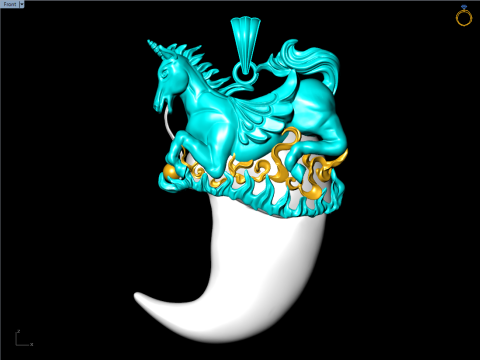 Horse pendant - Bears claw - Tiger nails - Tiger fang 3D Принт Модель