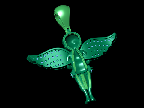 Angel pendant - Winged angel pendant - N821608 3D Принт Модель