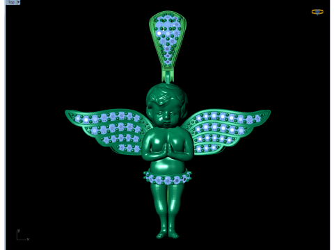 Angel pendant - Winged angel pendant - N821608 3D Принт Модель