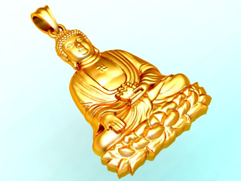 Amitabha Buddha Pendant - Adida Buddha pendant - Buddha pendant 3D 打印模型