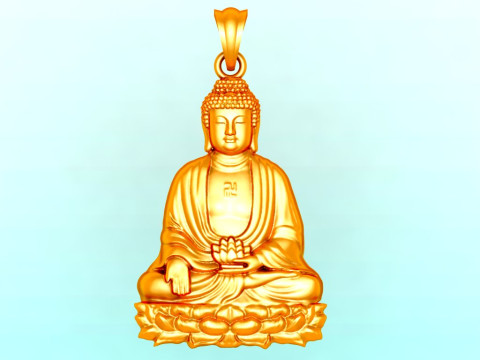 Amitabha Buddha Pendant - Adida Buddha pendant - Buddha pendant Modello di stampa 3D